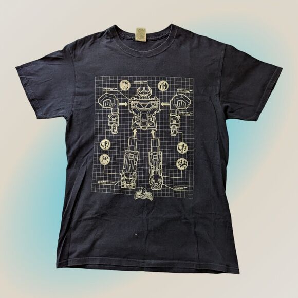 Fruit Of The Loom Transformers Robot Graphic T Shirt Medium Cotton Power Rangers - Picture 1 of 6